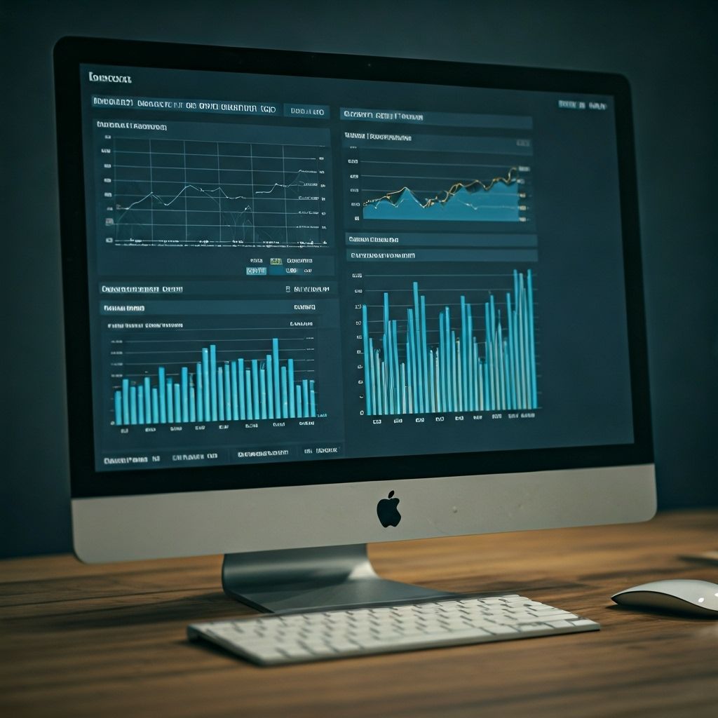 Investment portfolio analysis on computer screen