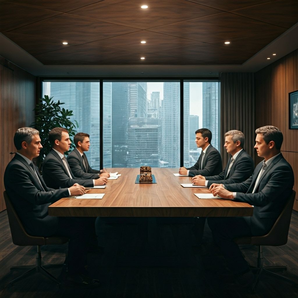 Executive boardroom meeting for wealth management